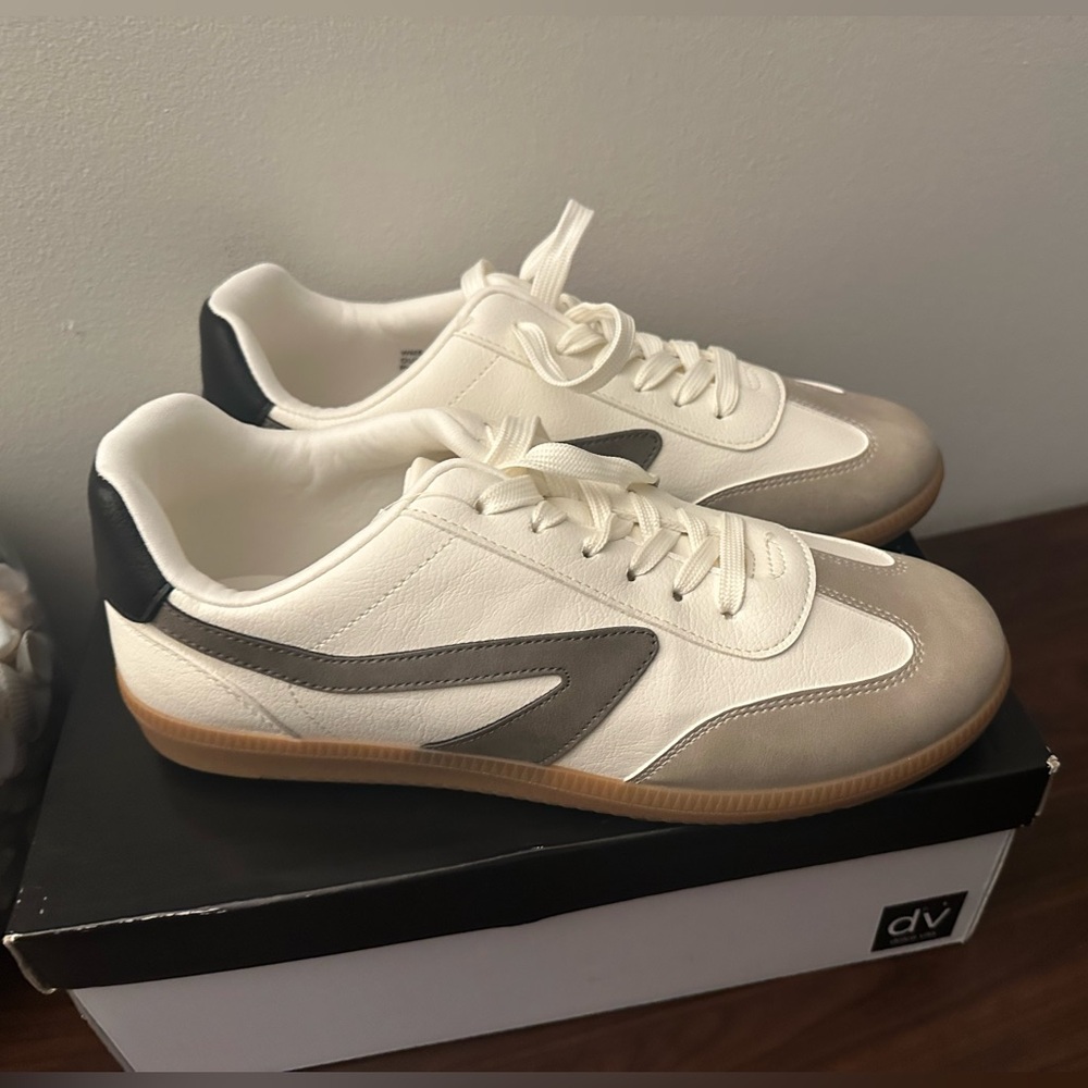 Dolce Vita White and Gray Sneakers